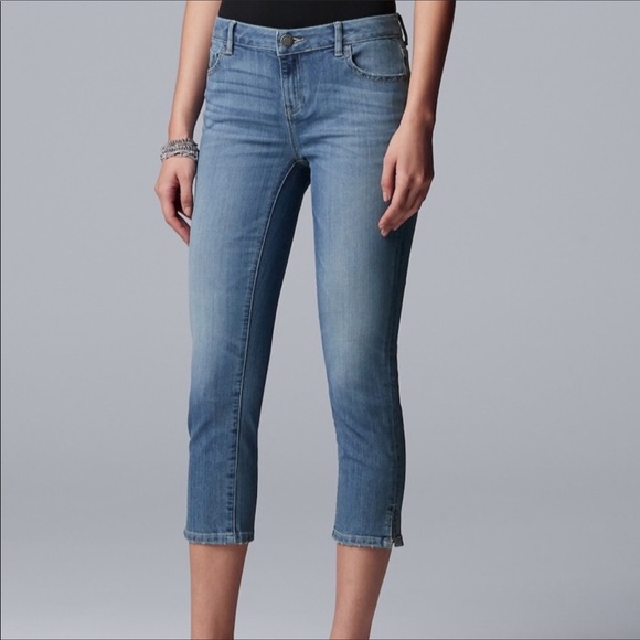 vera wang denim capris